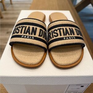 Dior Tan and Black Women's Sandals